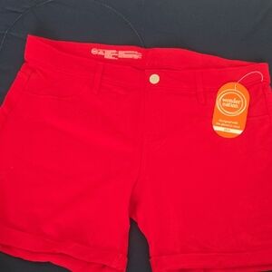 Wonder Nation Women's Vibrant Red Jean Shorts